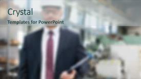  Presentation with industrial textile industry yarn spools - PPT layouts with manufacturing decline - industrial business blurred background concept background and a  colored foreground