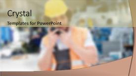  Presentation with industrial - Slide deck featuring manufacturing decline - industrial business blurred background concept background and a  colored foreground