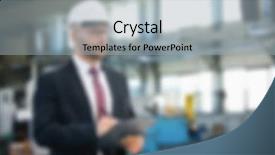  Presentation with industrial - PPT theme consisting of manufacturing decline - industrial business blurred background concept background and a  colored foreground