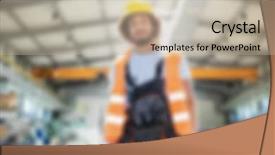  Presentation with manufacturing - Beautiful slides featuring manufacturing decline - industrial business blurred background concept backdrop and a  colored foreground
