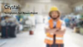  Presentation with industrial - Colorful PPT theme enhanced with manufacturing decline - industrial business blurred background concept backdrop and a  colored foreground