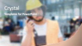  Presentation with industrial - Beautiful slide deck featuring manufacturing decline - industrial business blurred background concept backdrop and a  colored foreground