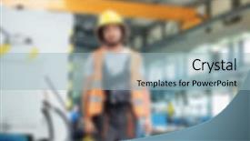  Presentation with industrial - Audience pleasing theme consisting of manufacturing decline - industrial business blurred background concept backdrop and a  colored foreground