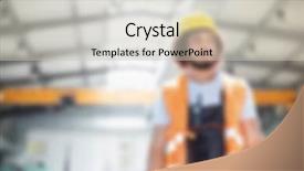  Presentation with industrial textile industry yarn spools - Colorful slide deck enhanced with manufacturing decline - industrial business blurred background concept backdrop and a  colored foreground