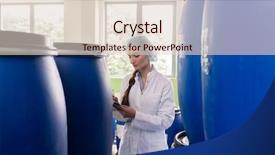  Presentation with plastic containers - Theme consisting of manufacturing employee writing a report background and a lemonade colored foreground