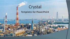  Presentation with energy efficiency - Cool new theme with manufacturing energy efficiency - factories and production plants backdrop and a light blue colored foreground