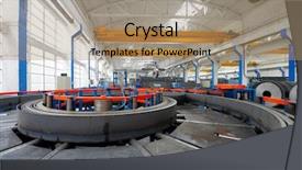  Presentation with manufacturing - Audience pleasing presentation consisting of manufacturing facility - industrial machine in a factory backdrop and a  colored foreground