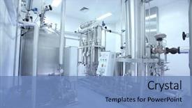  Presentation with pharmaceutical factory - Presentation theme consisting of manufacturing facility in pharmaceutical factory background and a teal colored foreground