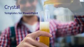  Presentation with cylinder - Colorful PPT theme enhanced with manufacturing food - close-up of brewer pouring beer backdrop and a lemonade colored foreground