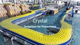  Presentation with china food - PPT layouts enhanced with manufacturing food - drinks production plant in china background and a ocean colored foreground