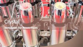  Presentation with dairy products - Slides having manufacturing food - sample machine for the production background and a coral colored foreground