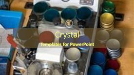  Presentation with manufacturing - PPT theme with manufacturing-glasses-machine-to-check background and a tawny brown colored foreground