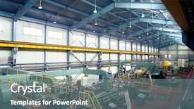  Presentation with manufacturing - Presentation featuring manufacturing job - factory view background and a gray colored foreground