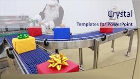  Presentation with santa - Presentation having manufacturing money - two santa clauses working background and a sky blue colored foreground