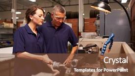  Presentation with safety training - Cool new presentation theme with training female apprentice on mill backdrop and a tawny brown colored foreground