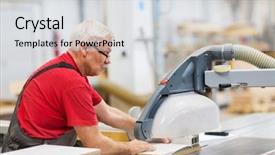  Presentation with furniture industry - Cool new PPT theme with manufacturing plant - production manufacture and woodworking industry backdrop and a sky blue colored foreground