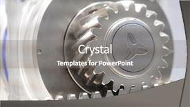  Presentation with manufacturing process - Cool new presentation theme with manufacturing process - image of cogwheel backdrop and a gray colored foreground