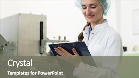  Presentation with manufacturing process - Slides enhanced with manufacturing process during quality control background and a gray colored foreground