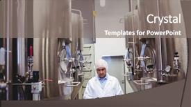  Presentation with brewery - Colorful PPT theme enhanced with manufacturing safety food - front view of manufacturer writing backdrop and a gray colored foreground