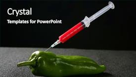  Presentation with research - PPT layouts featuring manupulating genes - green pepper research metaphor red background and a black colored foreground