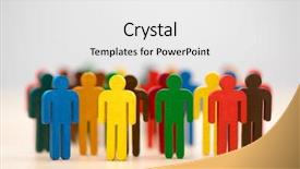  Presentation with colorful - Beautiful theme featuring many 3d human - colorful painted group of people backdrop and a white colored foreground