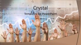  Presentation with media - PPT layouts enhanced with many 3d human - hand gestures in arow mixed background and a  colored foreground