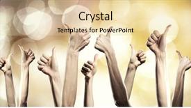  Presentation with media - PPT layouts with many 3d human - hands showing gestures mixed media background and a lemonade colored foreground