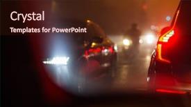  Presentation with city night - Amazing PPT layouts having city road polluting city air backdrop and a wine colored foreground