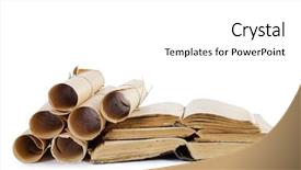  Presentation with many old books - Presentation theme with tourism travel sale and consumerism background and a lemonade colored foreground.