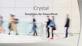  Presentation with anonymous - Cool new presentation theme with many-anonymous-business-people-go backdrop and a white colored foreground