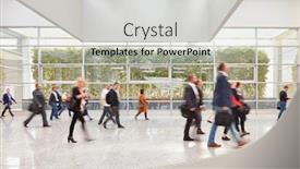  Presentation with fair trade - Slide set consisting of many-anonymous-business-people background and a light gray colored foreground