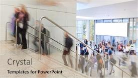  Presentation with fair trade - Amazing presentation theme having many-anonymous-people-are-walking backdrop and a mint green colored foreground