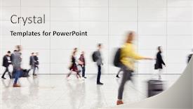  Presentation with anonymous - Theme featuring many-anonymous-people-go-traveling background and a white colored foreground