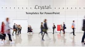  Presentation with people mall - Audience pleasing theme consisting of many-anonymous-people-walk backdrop and a light gray colored foreground