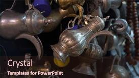  Presentation with arabic - Presentation design consisting of many-antique-arabic-coffee-pots background and a  colored foreground