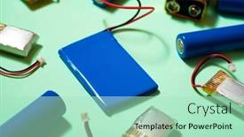  Presentation with batteries - Beautiful slide deck featuring many-batteries-on-a-green backdrop and a mint green colored foreground