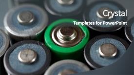  Presentation with batteries - Slide set enhanced with many batteries on a metal background and a dark gray colored foreground
