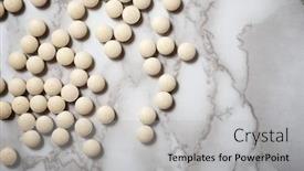  Presentation with yeast - Presentation consisting of bio defense - many beer yeast pills background and a light gray colored foreground