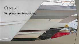  Presentation with dock - Theme featuring many-boats-stored-on-trailers background and a light gray colored foreground