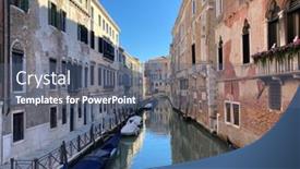  Presentation with beautiful houses - Beautiful presentation design featuring many-boats backdrop and a ocean colored foreground