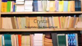  Presentation with many books - PPT layouts enhanced with many books on bookshelf in library background and a yellow colored foreground