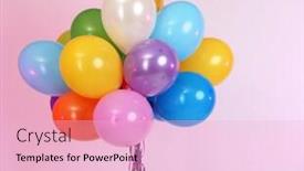  Presentation with balloons - Slides having many-bright-balloons-on-pink background and a lemonade colored foreground