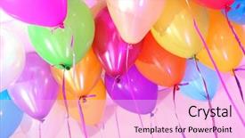  Presentation with dry pineapple close up many - Audience pleasing slide set consisting of many bright balloons under ceiling backdrop and a lavender colored foreground