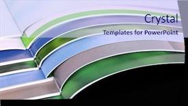  Presentation with magazines - Presentation design having many bright open magazines close-up background and a sky blue colored foreground