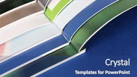  Presentation with magazines - PPT theme enhanced with many bright open magazines close-up background and a ocean colored foreground