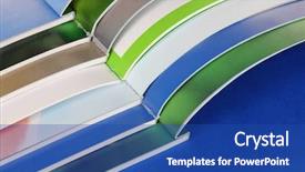  Presentation with magazines - Slides having many bright open magazines close-up background and a ocean colored foreground