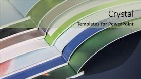  Presentation with magazines - Colorful slides enhanced with many bright open magazines close-up backdrop and a mint green colored foreground