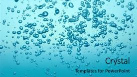  Presentation with water - Beautiful PPT layouts featuring many bubbles in the water backdrop and a teal colored foreground