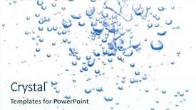  Presentation with many bubbles in water close - Presentation theme enhanced with many bubbles isolated on white background and a sky blue colored foreground
