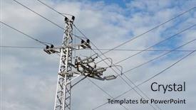  Presentation with cables - Presentation theme having many cables of electric lines background and a light gray colored foreground